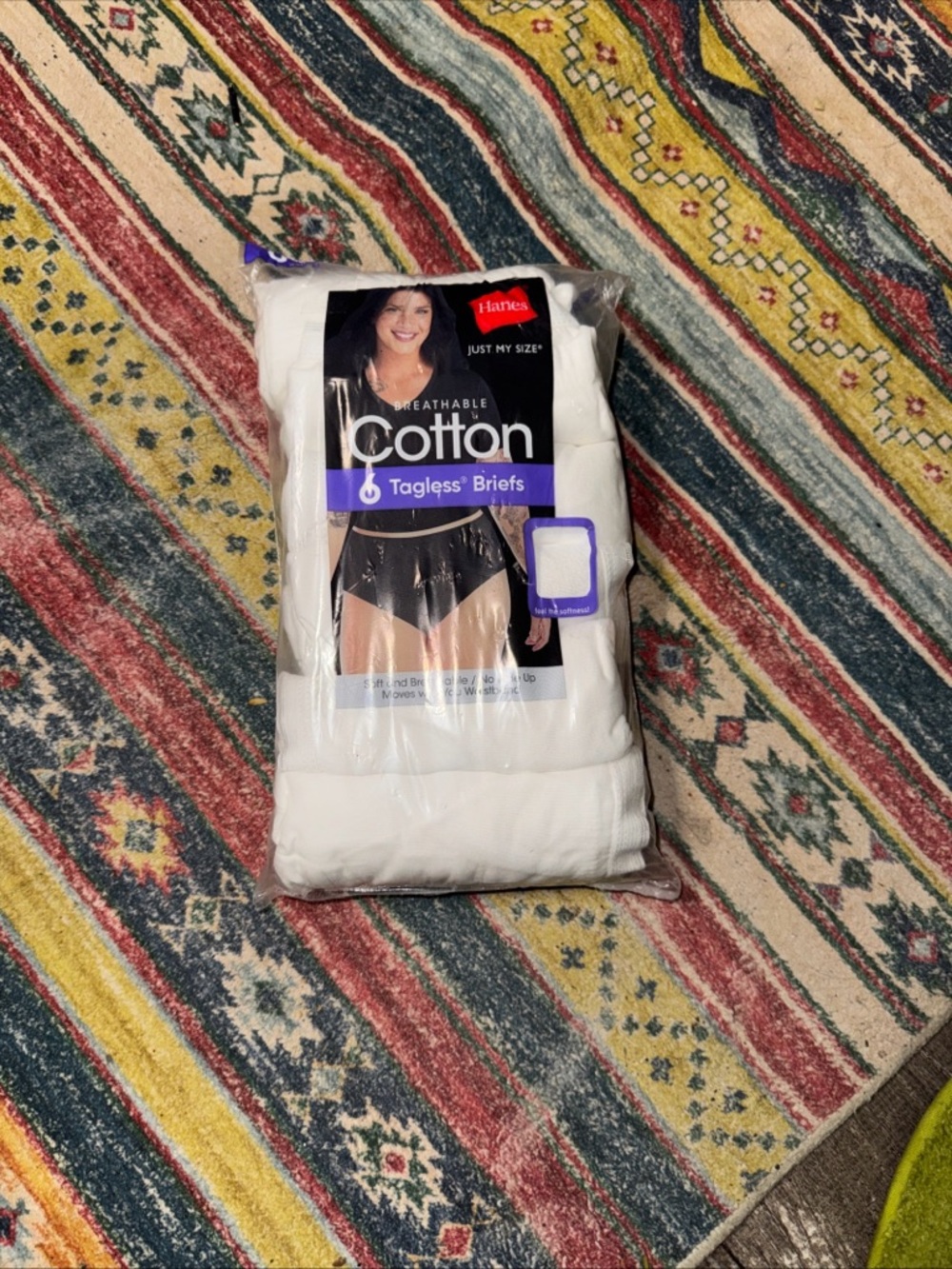 NWT Hanes Womens 6X Briefs White 6 Pack Cotton Tagless Just My Size